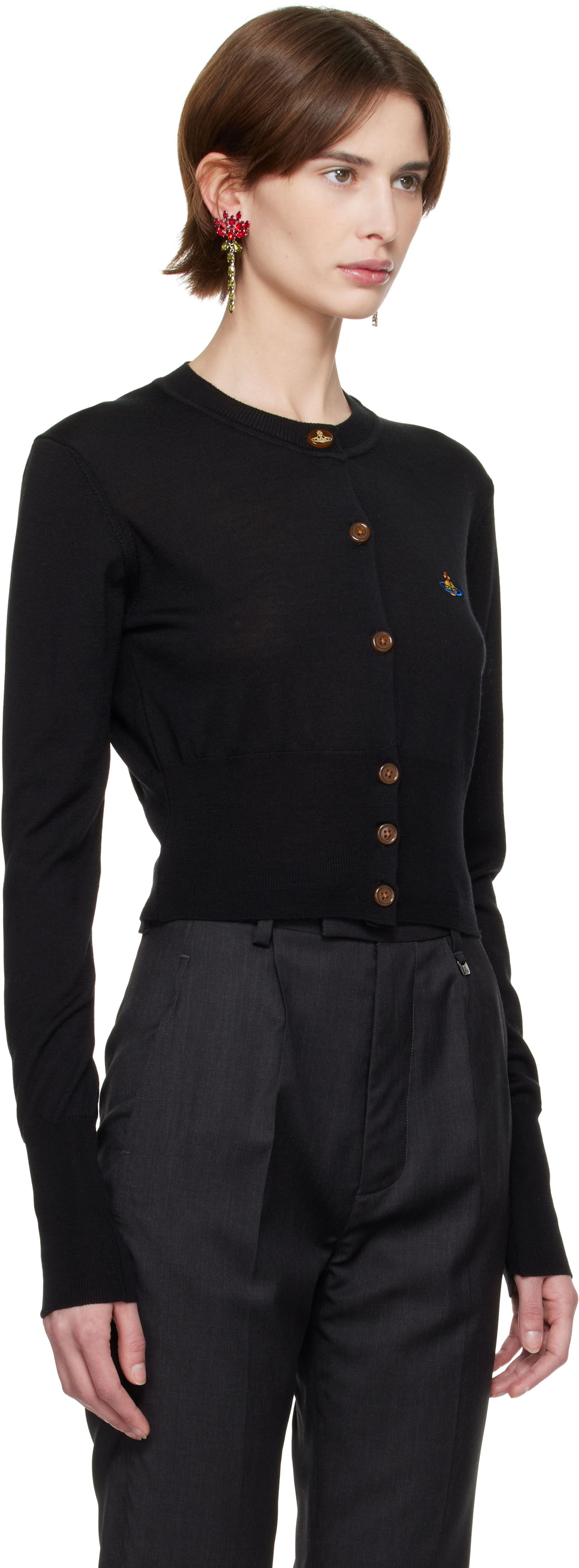 Sweater Vivienne Westwood Vivienne Westwood Bea Cropped Cardigan Sort | 1803002U-Y001A-, 1