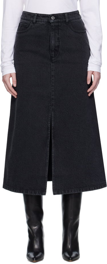Nederdel A.P.C. A.P.C. Georgia Denim Midi Skirt Sort | COHDK-F06423, 0