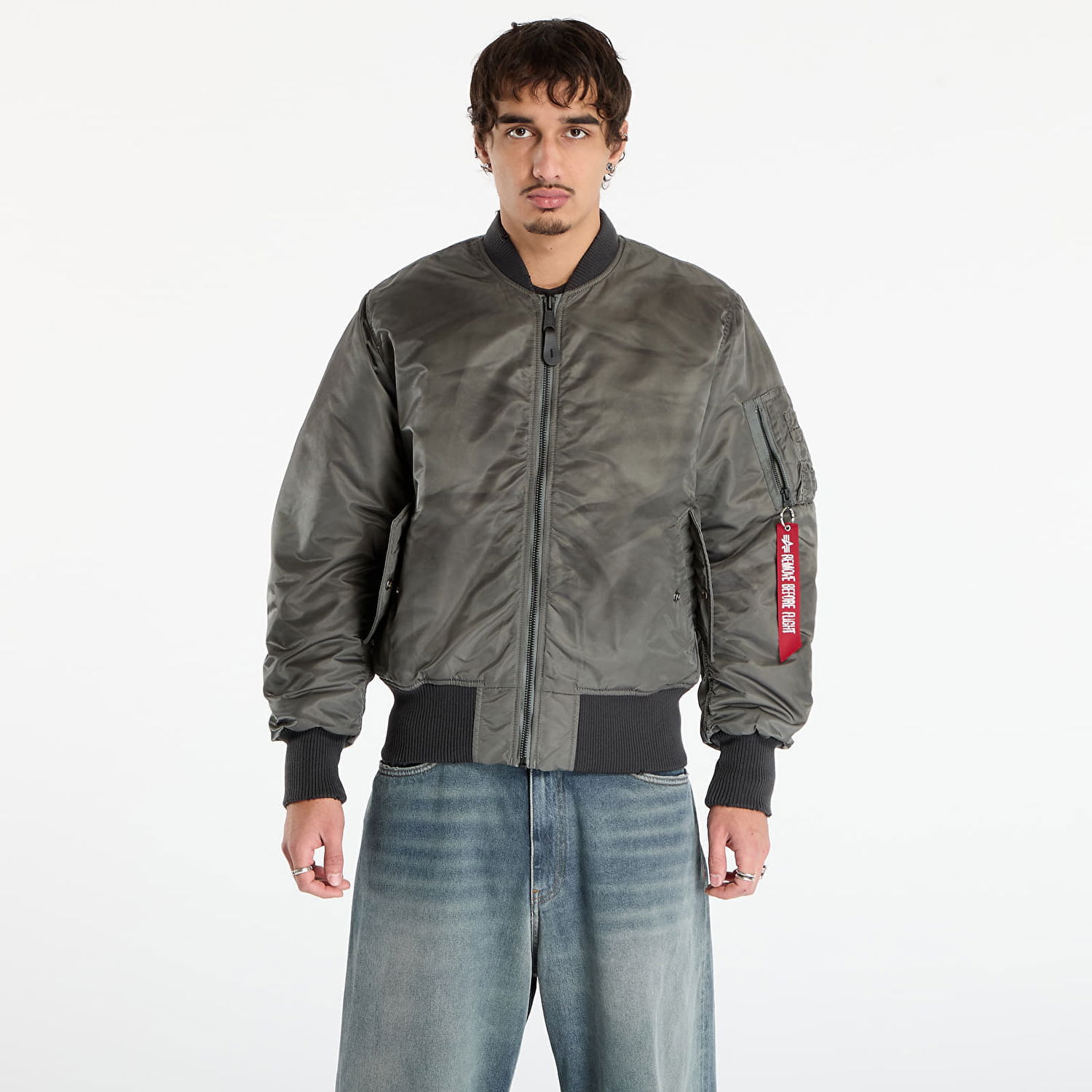 Bomberjakke Alpha Industries MA-1 Distressed Bomber Jacket Grå | 258128-432, 0