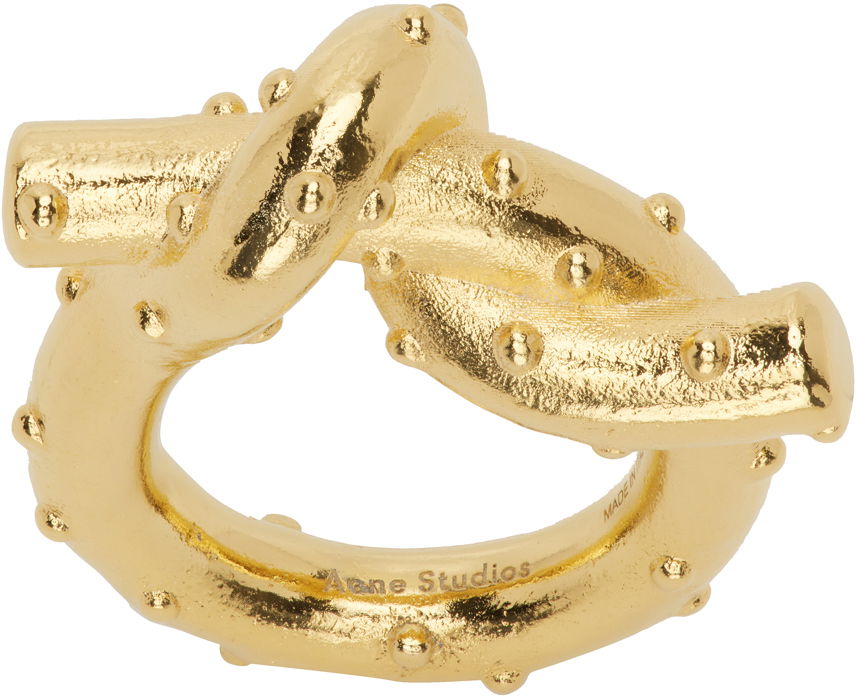 Smykker Acne Studios Gold Axelia Ring Hvid | C50267-, 0