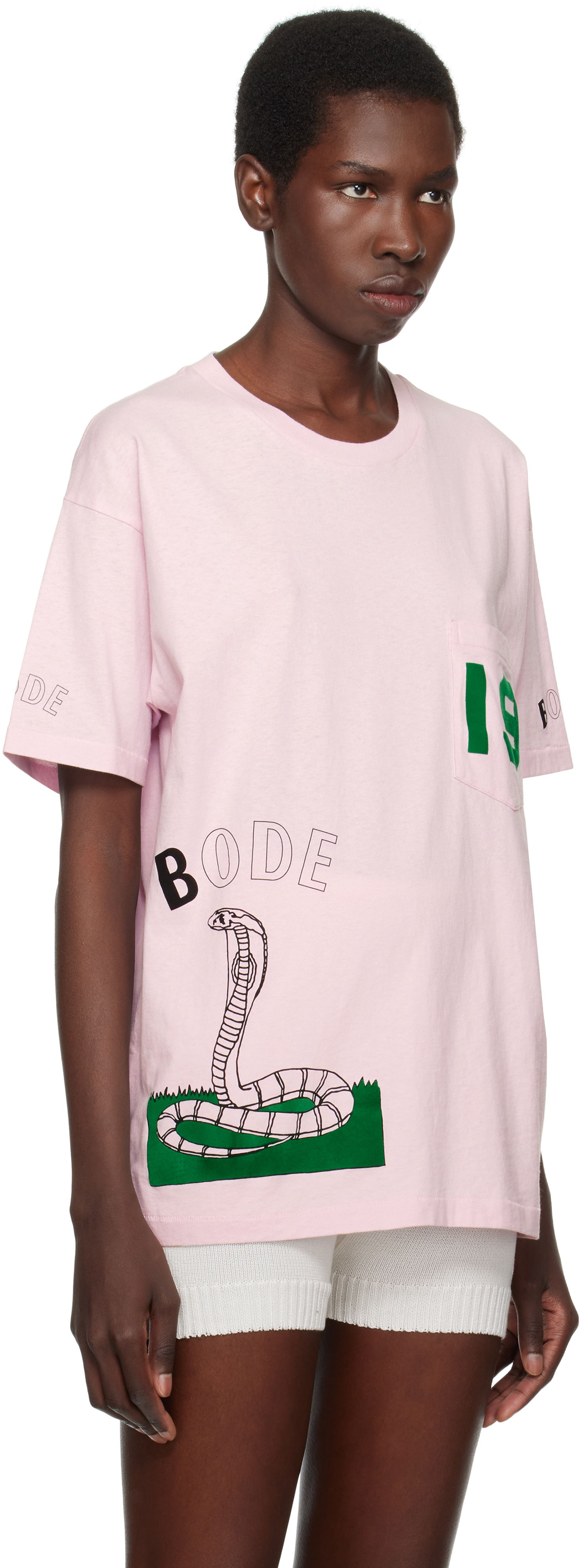 T-shirt Bode Bode Cobra Graphic T-Shirt Lyserød | MRS25CS010, 1