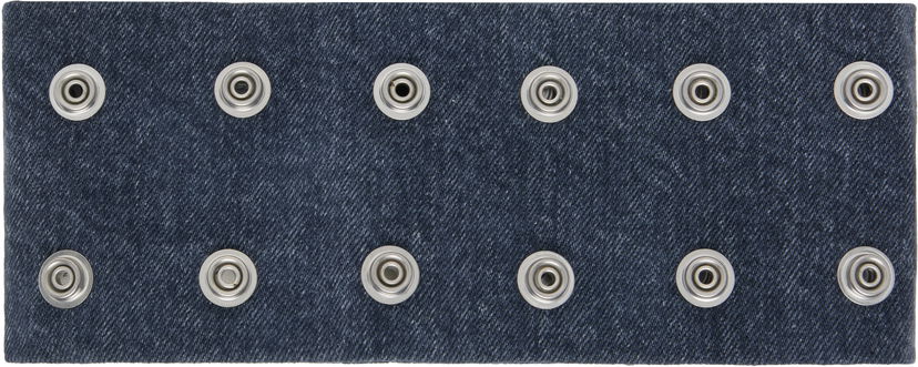 Halskæde Rick Owens DRKSHDW Concordians Strobe Denim Snap Button Neck Band Choker Mørkeblå | DA02E7475 DGY