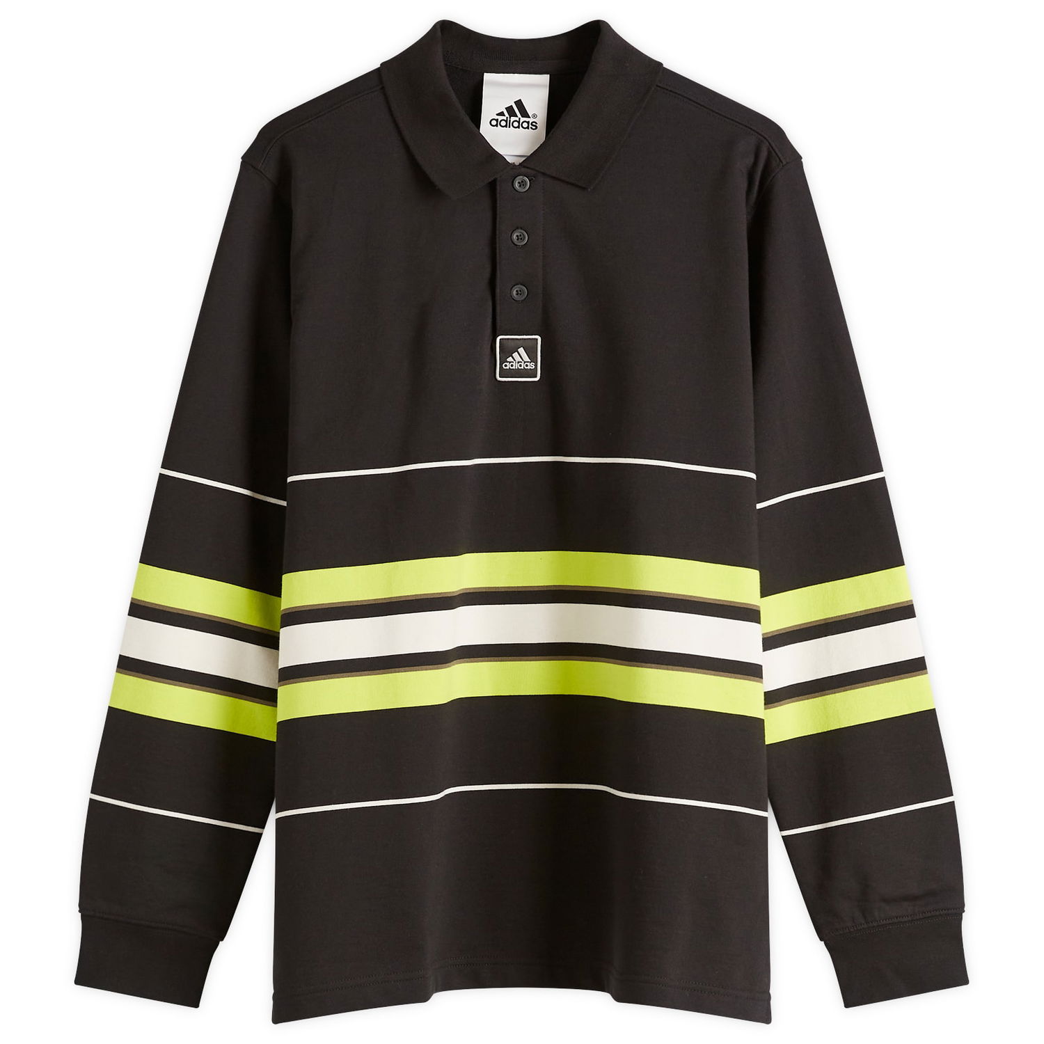 Polo skjorte adidas Originals Striped Long Sleeve Polo Sort | JD5391, 0