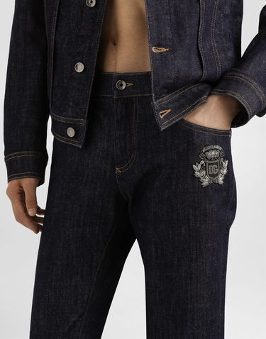 Jeans Dolce & Gabbana Skinny Stretch Jeans With Patch Blå | GY07LZG8ME9S9001, 3