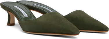 Skopleje Manolo Blahnik Manolo Blahnik Moiramu Suede Mules Grøn | 225-1957-0003, 3
