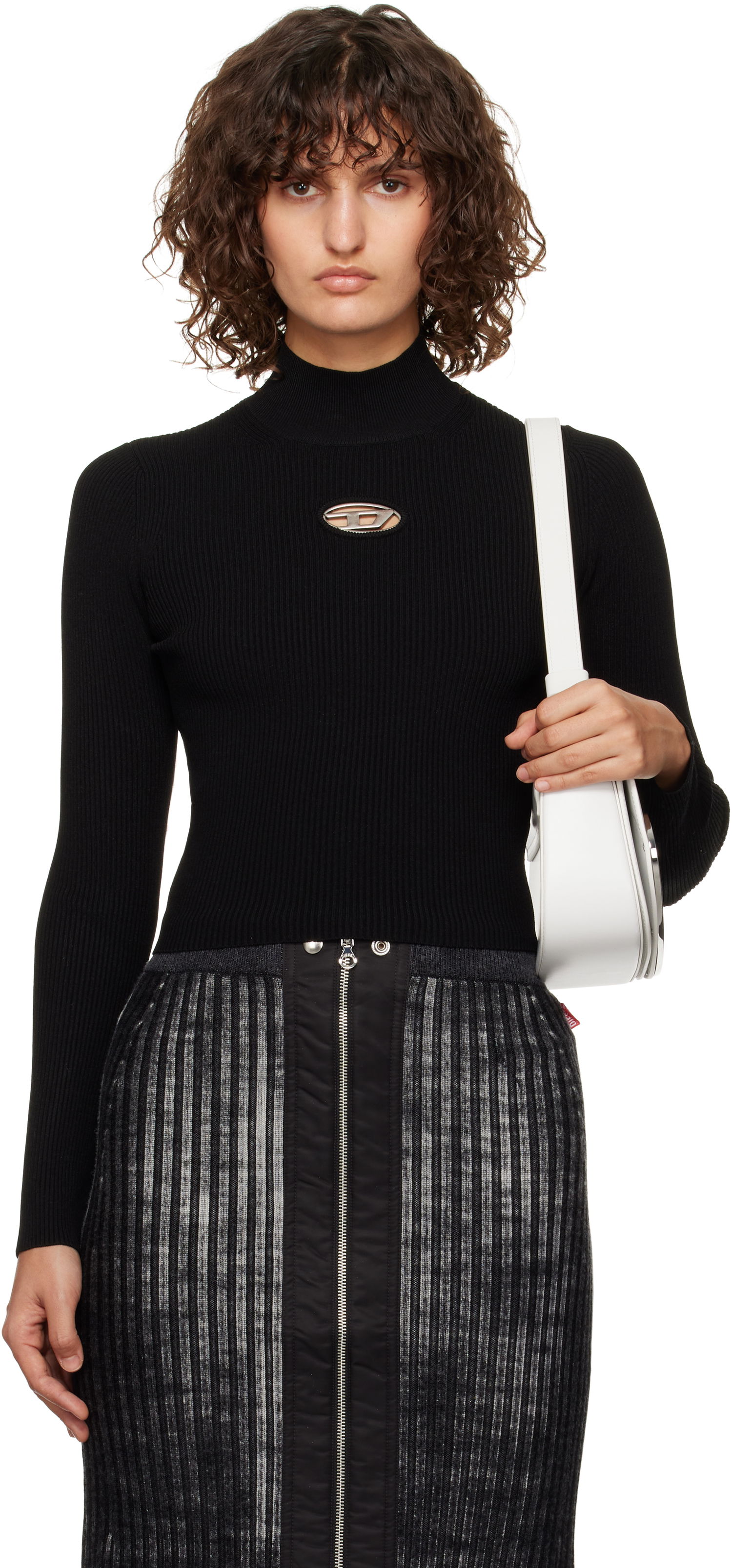 Sweater Diesel Fitted Cutout Detail Sweater Sort | A14187 0DLAX, 0