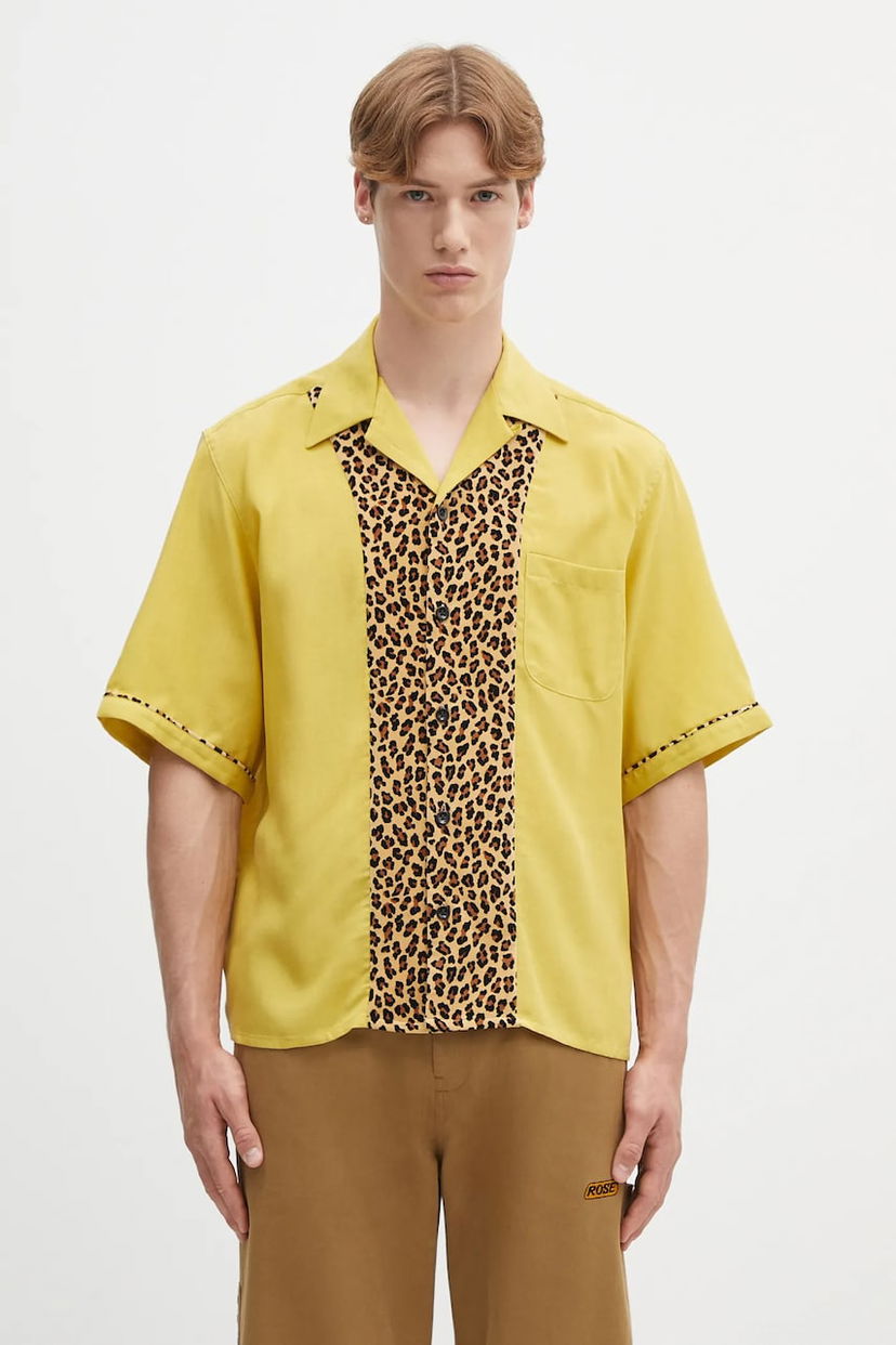 Skjorte WACKO MARIA Wacko Maria Switching Relaxed Fit Shirt Gul | 25SS.WMS.OC16