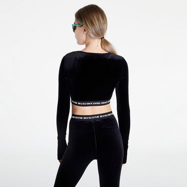 Crop top Versace Velvet Stretch T-Shirt Sort | 73HAH218J0008899, 1
