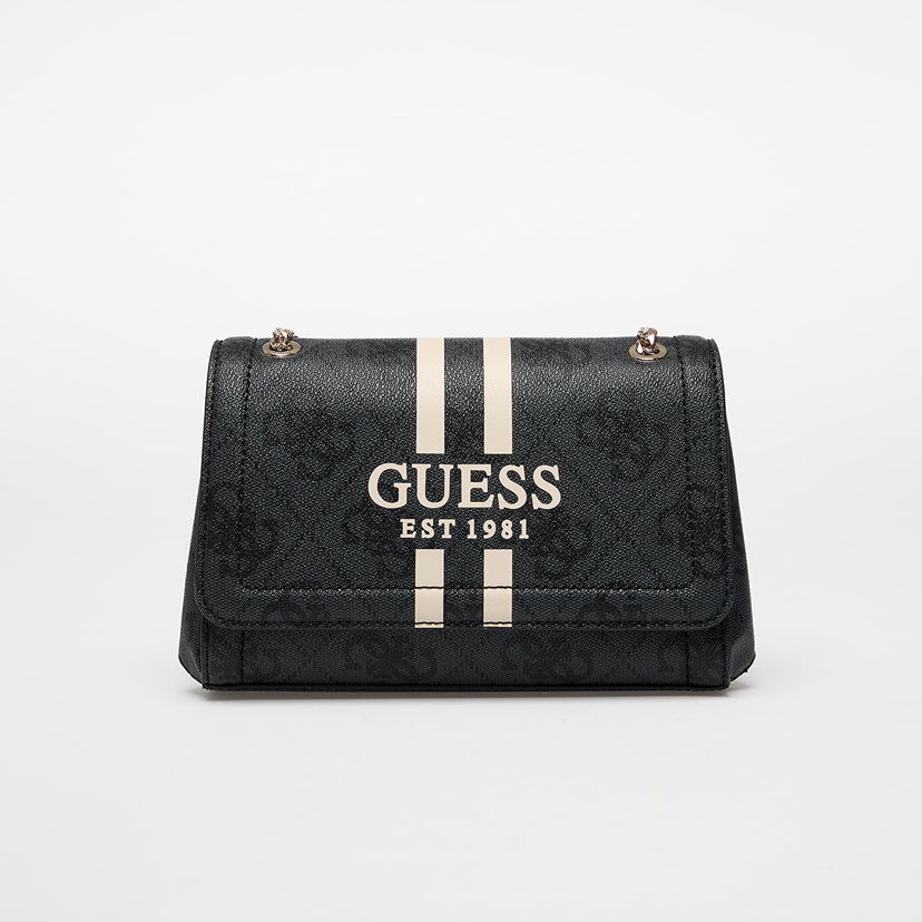 Skuldertaske GUESS GUESS Noelle II Convertible Crossbody Flap Bag Sort | HWOS9672210-CLO
