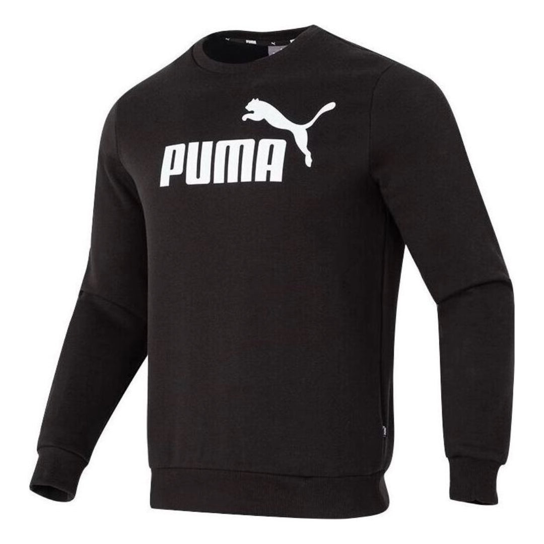 Sweater Puma Letter Print Fleece Pullover Sweatshirt Sort | 682722-01, 0
