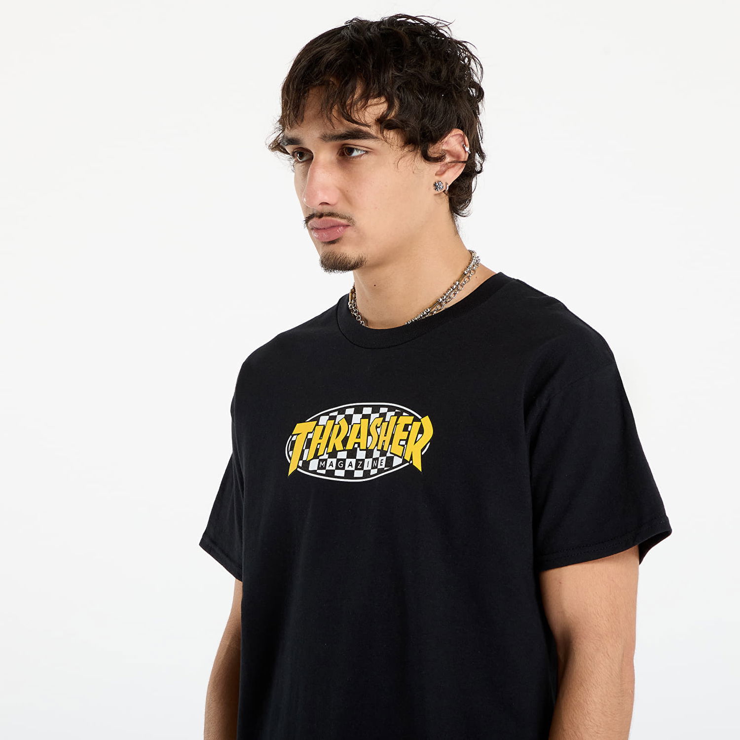 T-shirt Thrasher T-Shirt Thrasher Checkered Oval Sort | 145759, 1