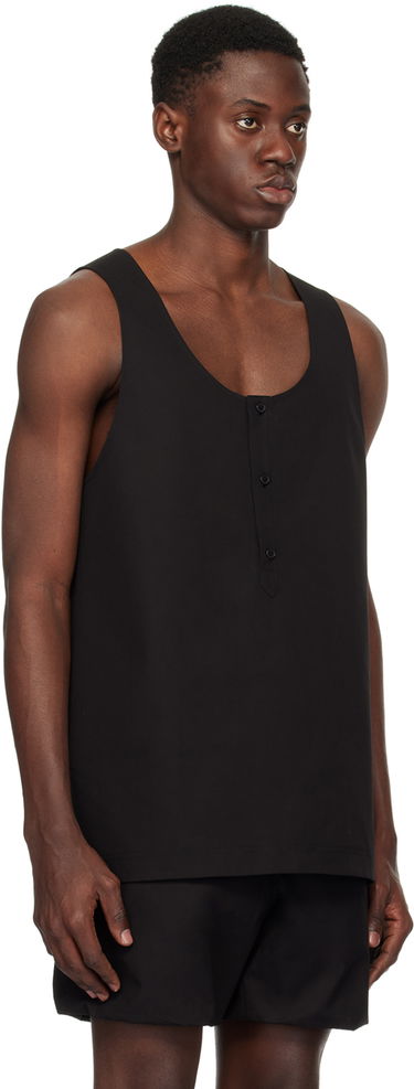 Tanktop We11done We11done Scoop Neck Tank Top Sort | WD-BL1-24-118-M-BK, 1