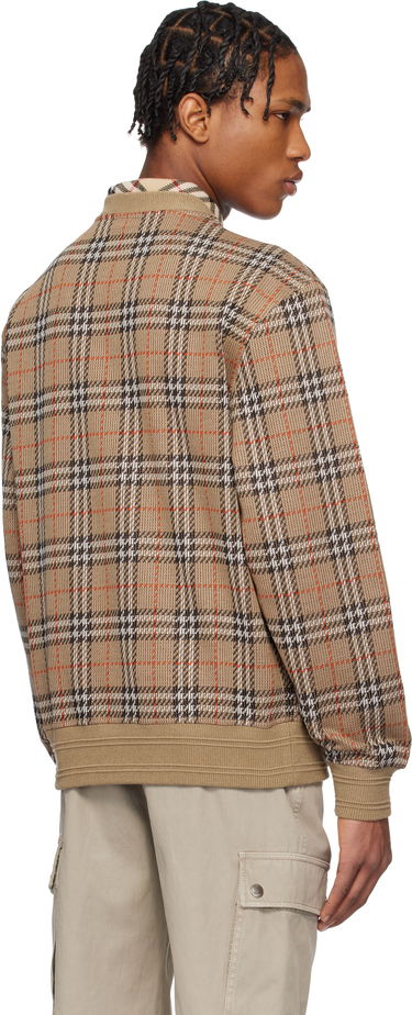 Sweater Burberry Burberry Check Cotton Blend Sweater Brun | 8102882, 2
