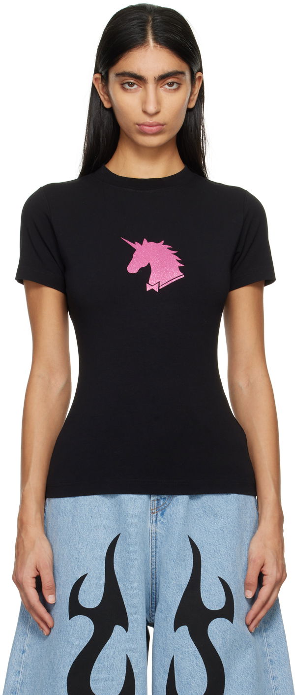 T-shirt VETEMENTS Unicorn T-Shirt Sort | WE64TR350B
