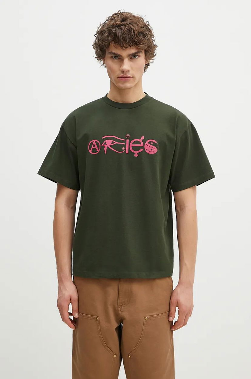 T-shirt Aries Coexist Print T-shirt Grøn | AR6001302