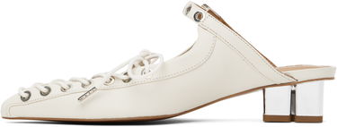 Sneakers og sko GANNI GANNI Lace-Up Mules Hvid | S2966, 2