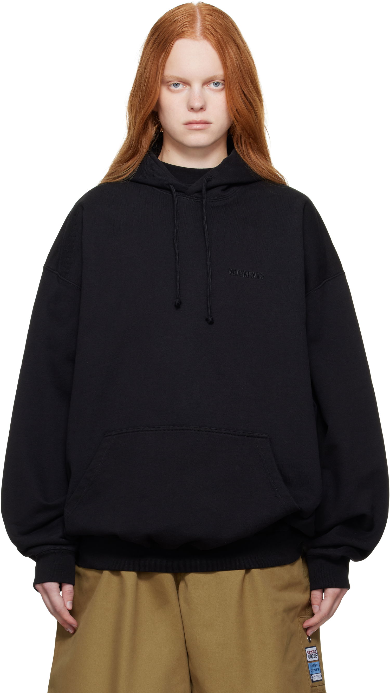 Sweatshirt VETEMENTS Vetements Logo Oversized Hoodie Sort | UH76HD100B, 0