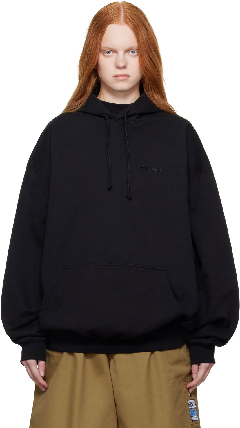 Sweatshirt VETEMENTS Vetements Logo Oversized Hoodie Sort | UH76HD100B