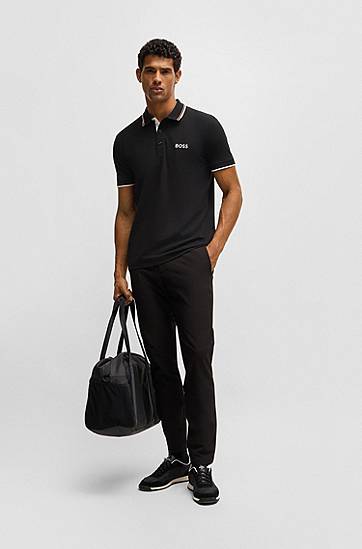 Polo skjorte BOSS BOSS Contrast Logo Polo Shirt Sort | 50469102, 1