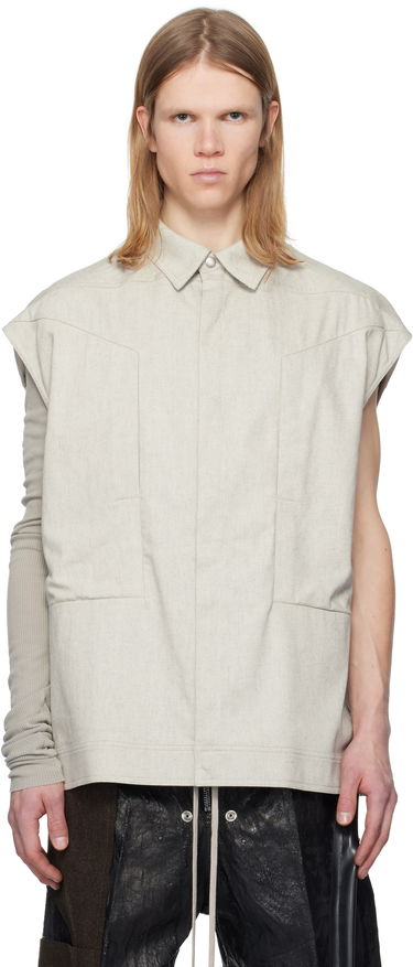 Skjorte Rick Owens Rick Owens Sleeveless Jumbo Denim Shirt Beige | RU01E5776 DRD, 0
