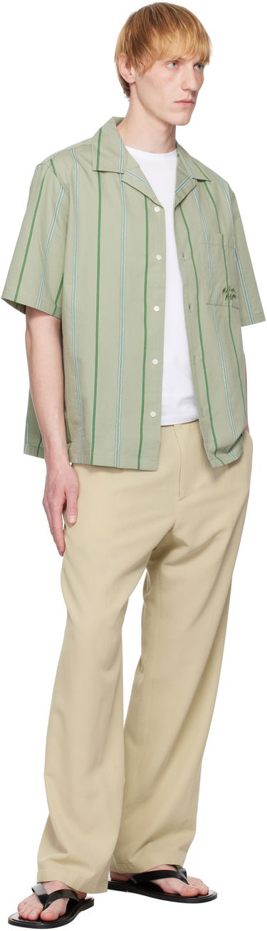 Skjorte MAISON KITSUNÉ Maison Kitsuné Resort Striped Shirt Grøn | OM00421WC5029, 3