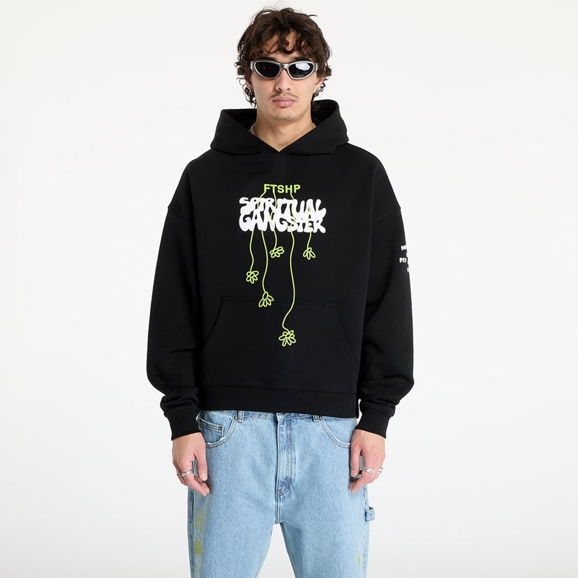 Sweatshirt Footshop Black Spiritual Gangster Print Hoodie Sort | FTSHP_390