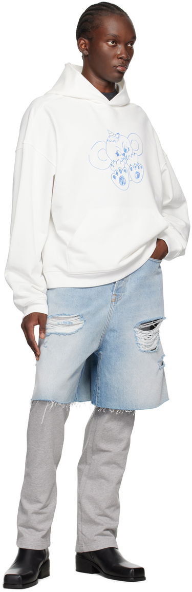 Sweatshirt We11done Monster Print Hoodie Hvid | WD-TH2-24-831-U-IV, 3
