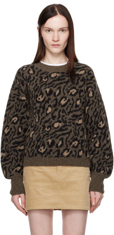 Sweater A.P.C. Leopard Print Crewneck Knit Sweater Grøn | WPAAO-F23337, 0