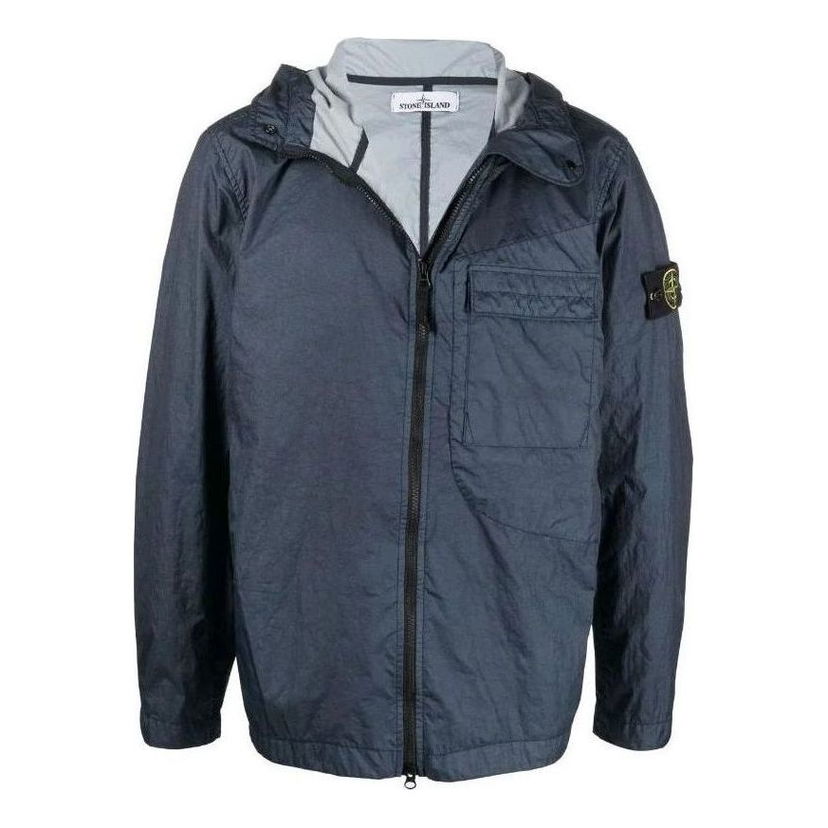 Parka Stone Island Hooded Zip-Up Jacket Blå | 761540223-V0024
