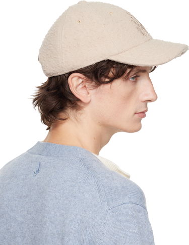 Kasket JW Anderson JW Anderson Fleece Embroidered Logo Baseball Cap Beige | AC0409-FA0468, 2