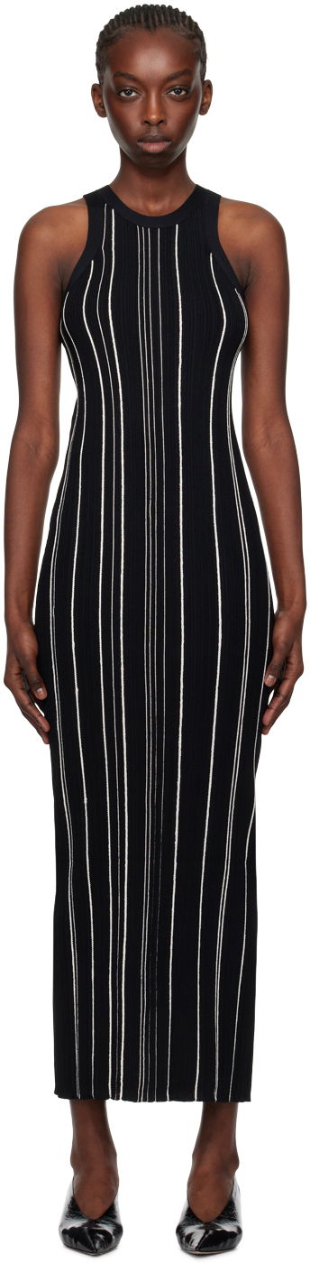 Kjole TOTEME TOTEME Braid Rib Tank Midi Dress Sort | 242-WRD2305-YA0044