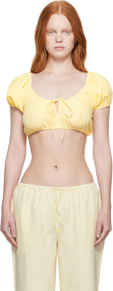 Crop top GUIZIO Guizio Ravello Gingham Tie-Front Crop Top Gul | P25102W167, 0