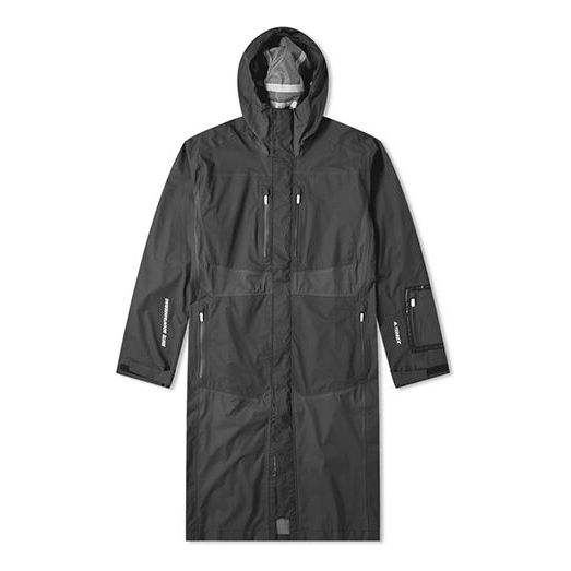 Regnfrakke adidas Performance Terrex 3L Long Hooded Jacket Sort | DU0810, 0