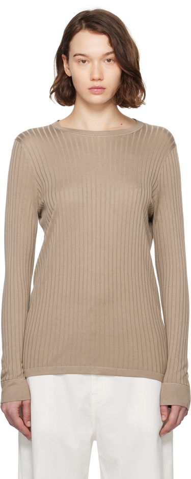 Sweater The Row The Row Keya Ribbed Knit Sweater Beige | 8970-Y913, 0