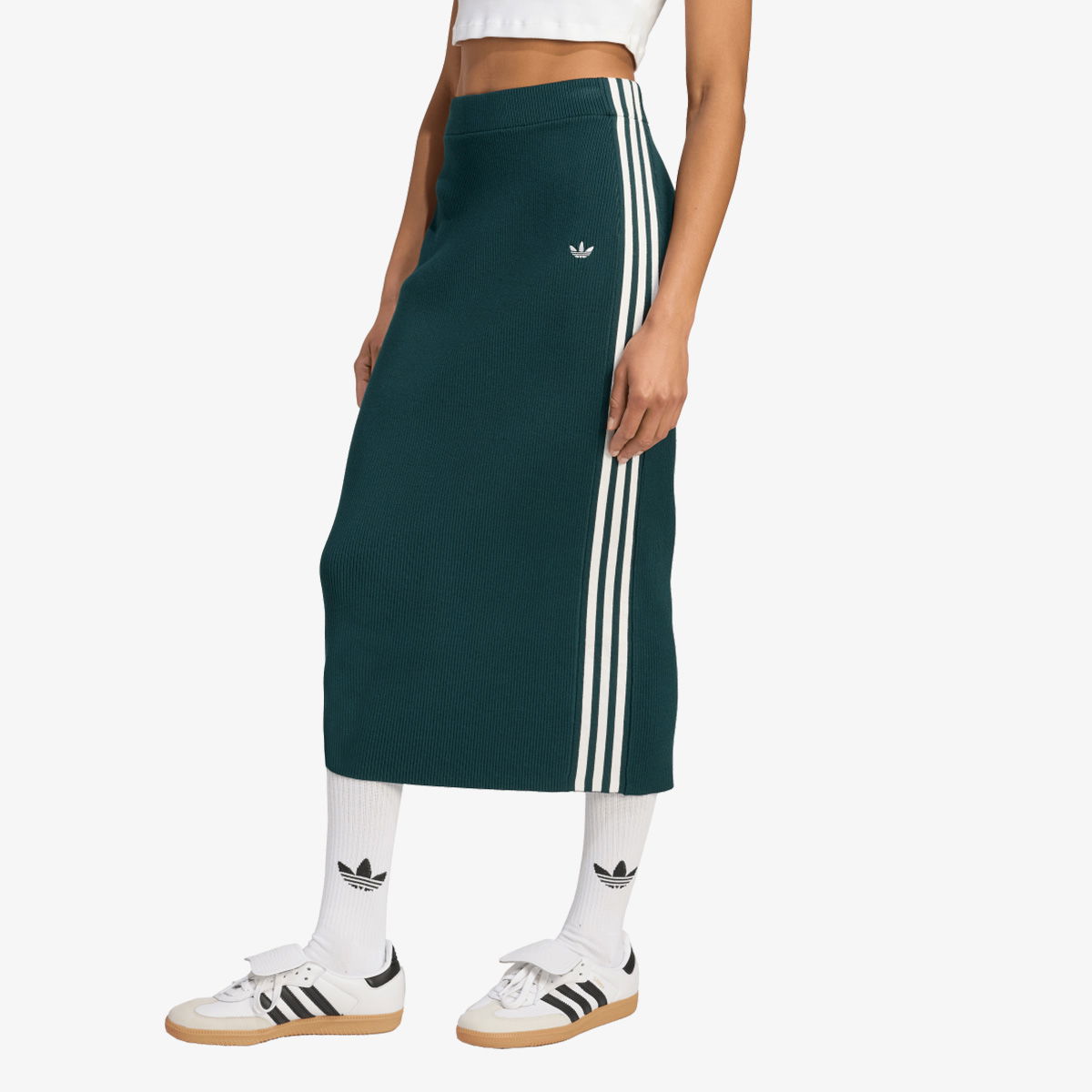 Nederdel adidas Performance Adicolor 3-Stripes Knit Skirt Grøn | JW2662, 1