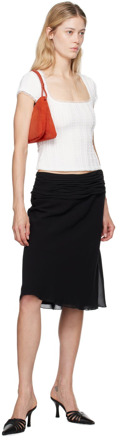 Crop top GUIZIO Guizio Zera Square Neck Textured Knit Top Hvid | P24107K064, 3