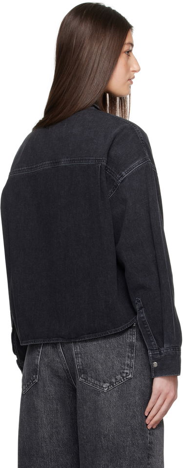 Skjorte AGOLDE AGOLDE Myah Cropped Denim Shirt Sort | A7360-1525, 2