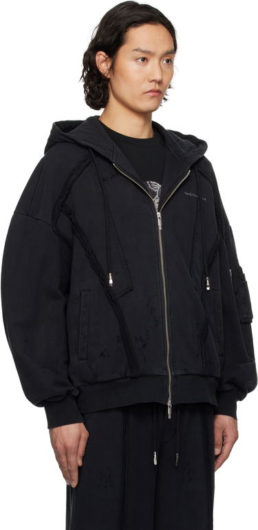 Sweatshirt Feng Chen Wang Feng Chen Wang Deconstruction Zip-Up Hoodie Sort | FUS19HD01, 1