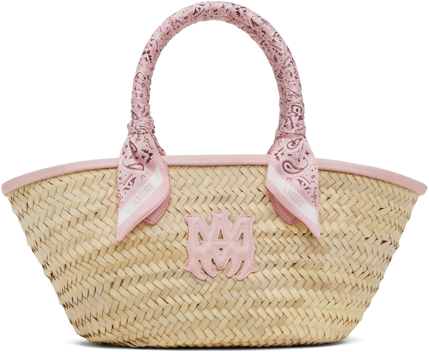 Håndtaske AMIRI AMIRI MA Raffia Micro Tote Lyserød | AWBGTO1002, 0