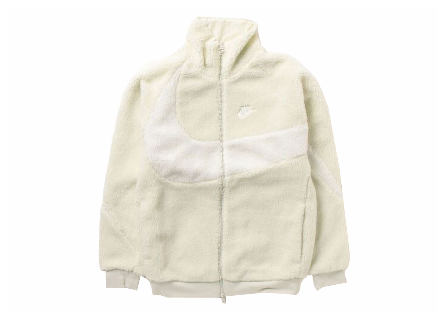 Jakke Nike Sportswear Big Swoosh Reversible Boa Jacket (Asia Sizing) Sea Glass/Sail Beige | BQ6546-020, 0