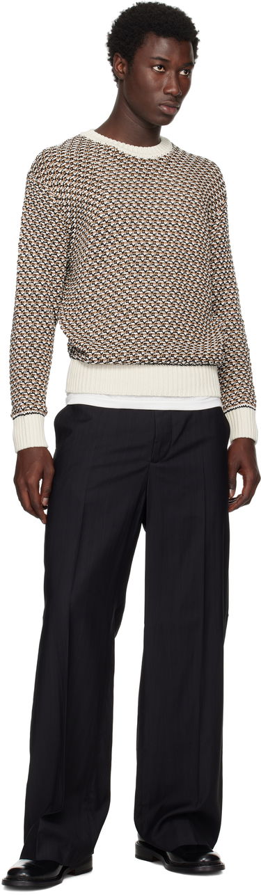 Sweater BOSS Textured Knit Sweater Beige | 50543159, 4