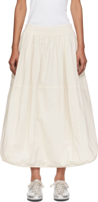 Nederdel YMC YMC Parachute Midi Skirt Hvid | Q3YMB, 0