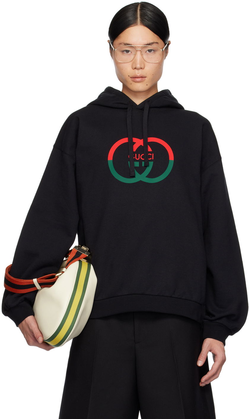 Sweatshirt Gucci Interlocking G Hoodie Sort | 721427 XJF5T, 0