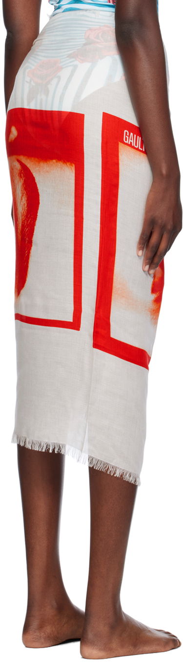Tørklæde Jean Paul Gaultier 'Eyes And Lips' Sarong Hvid | 24/30-U-JU117-C543-283010, 2