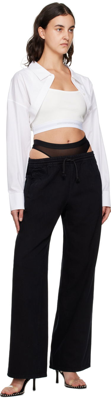 Skjorte Alexander Wang Alexander Wang Layered Cropped Shirt Hvid | 4WC4231417, 3