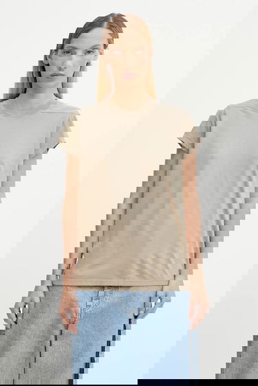 T-shirt Rick Owens Rick Owens DRKSHDW Small Level T-Shirt Beige | DS02E7208.RN, 0