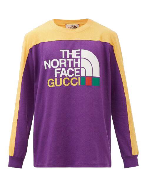 T-shirt Gucci The North Face x Long Sleeve T Shirt Lilla | 671439 XJDRA 5481, 0