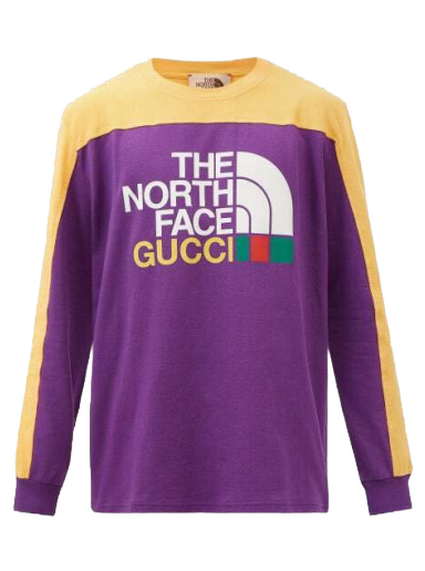 T-shirt Gucci The North Face x Long Sleeve T Shirt Lilla | 671439 XJDRA 5481