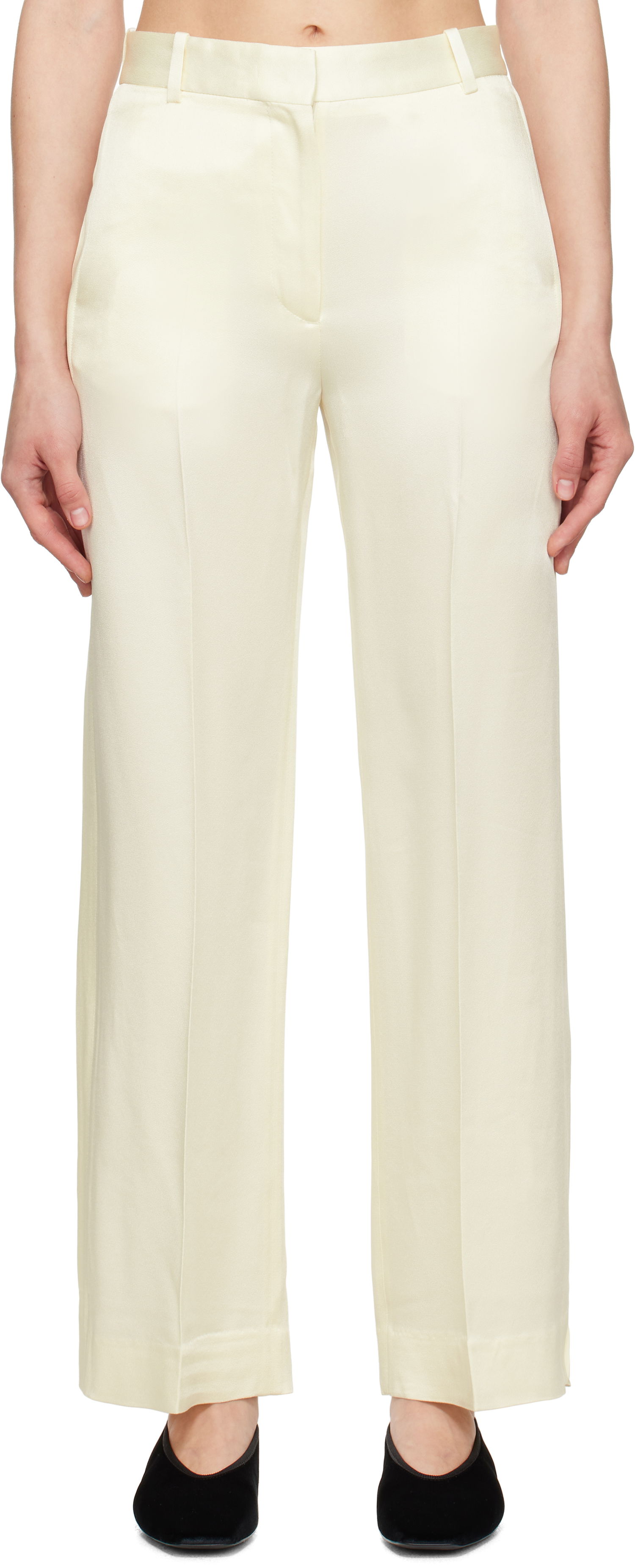 Bukser TOTEME TOTEME Cuff-Slit Trousers Gul | 251-WRB4483-FB0344, 0