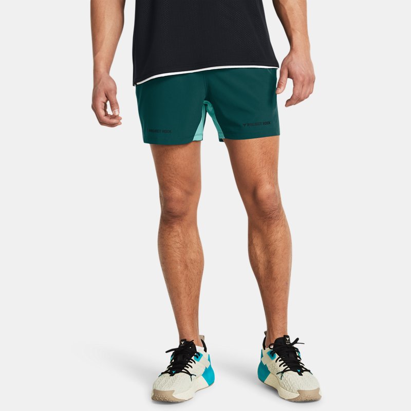 Shorts Under Armour Project Rock Ultimate Trainingsshorts für Herren Hydro Teal / Radial Turquoise Grøn | 1384217-449, 0